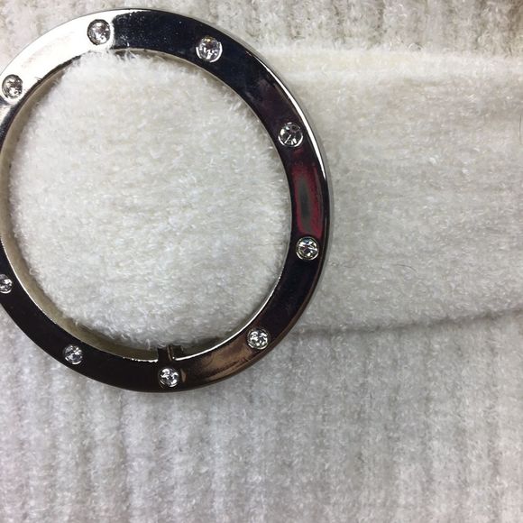 Vintage Ivory Soft Cozy Belted Ribbed Knit Turtleneck Sweater L - Picture 5 of 5